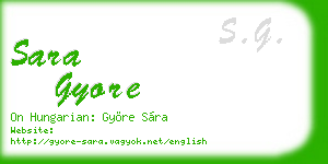 sara gyore business card